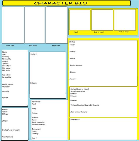 Bio Template for Original Character