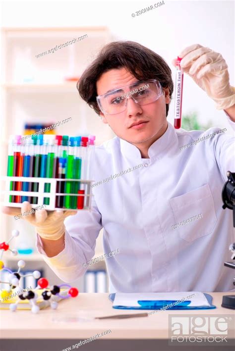 Biochemist working in lab