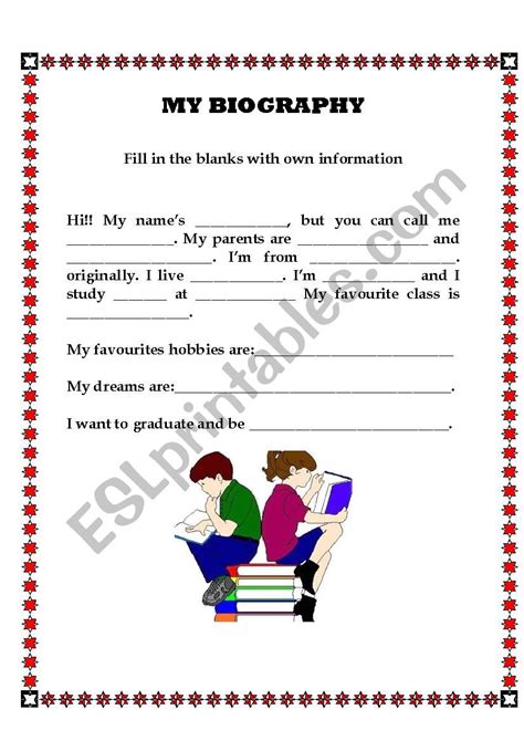 Biography worksheets for special education