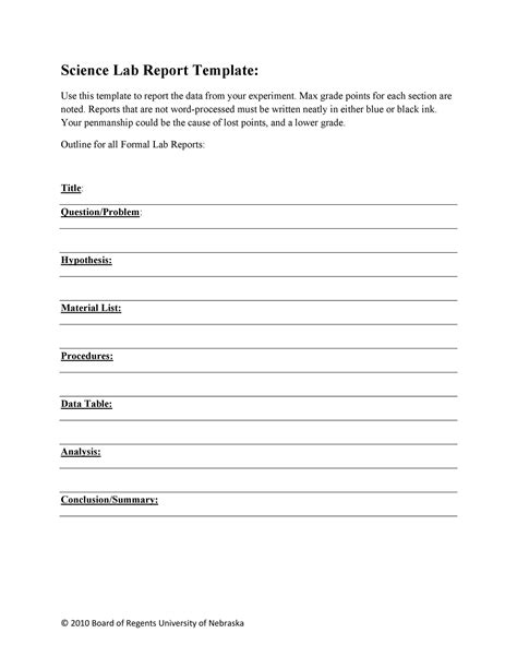 Biology Lab Report Template