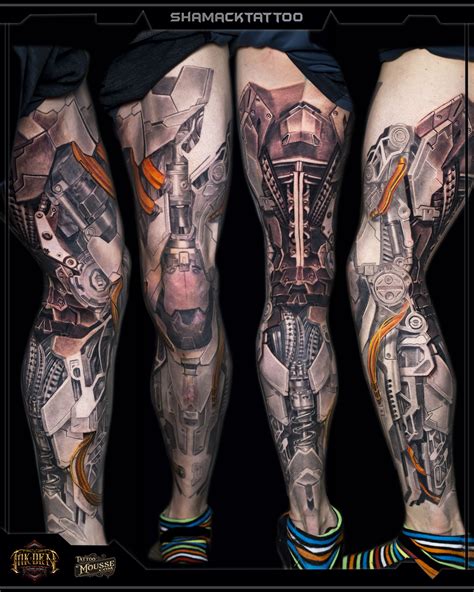 Biomechanical tattoos are futuristic and striking