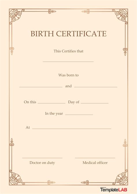 Birth Certificate Template