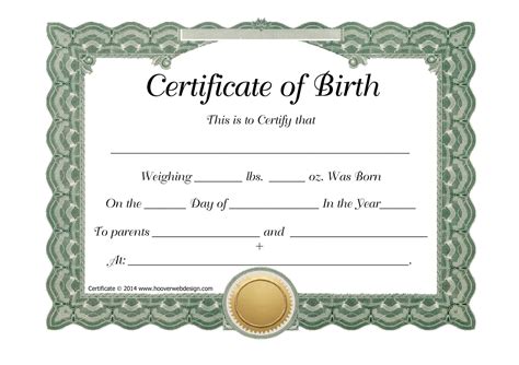 Birth Certificate Template Google Docs