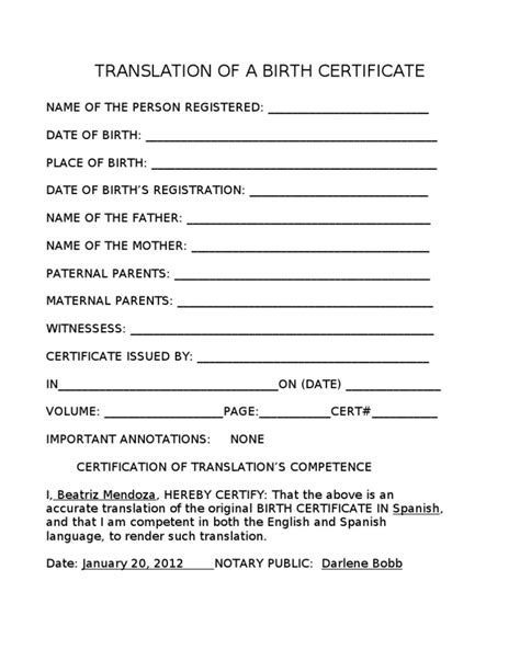 Birth Certificate Translation Importance