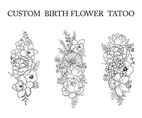 Birth flowers tattoo placement