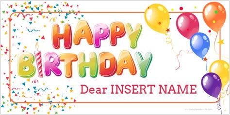 Birthday Banner Template for Microsoft Word