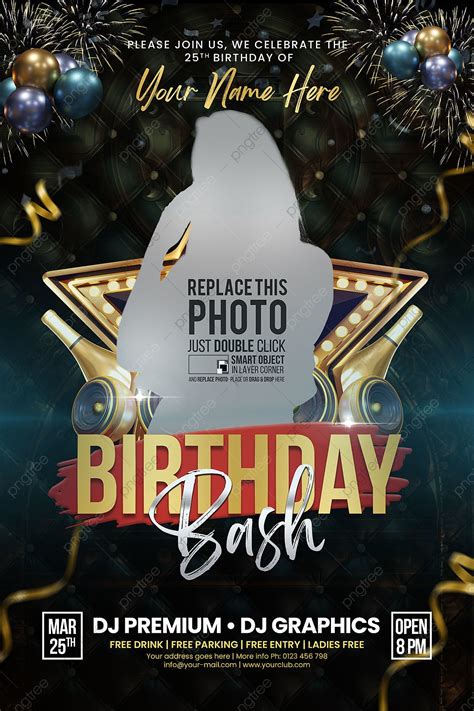 Birthday bash flyer template