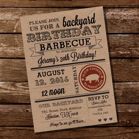 Birthday BBQ Invitation Template PDF