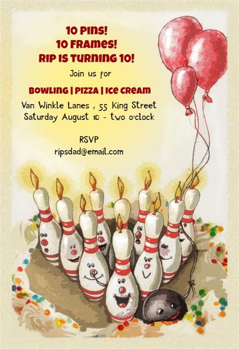 Birthday Bowling Invitation