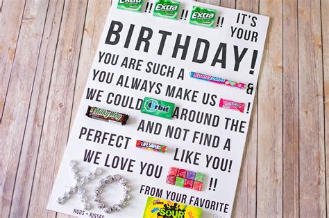 Birthday Candy Gram Template