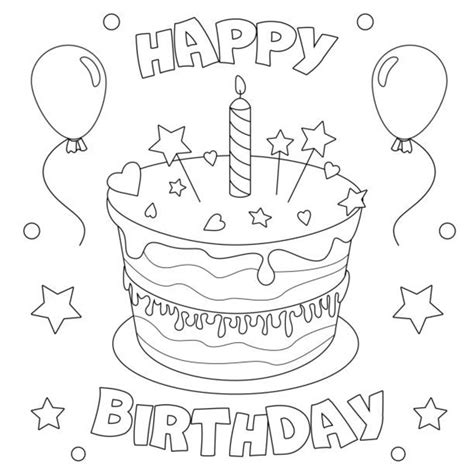 Birthday Card Coloring Pages for Kids