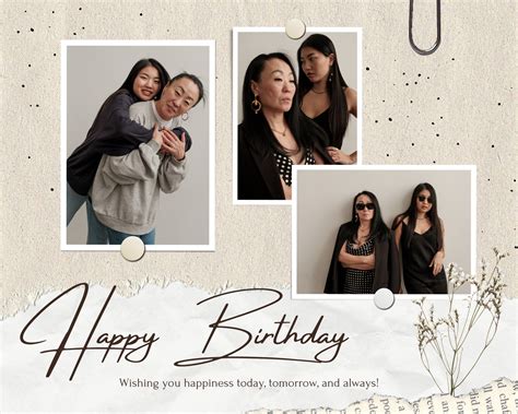 Birthday Card Photo Collage Template