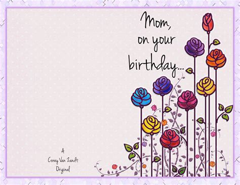 Birthday Card Templates for Mom