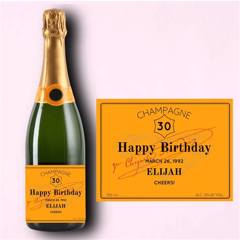 Birthday Mini Champagne Bottle Labels