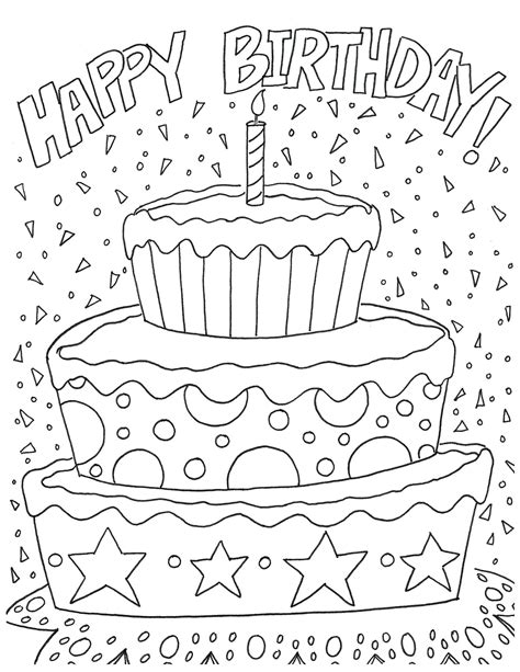 Birthday Coloring Cards for Adults