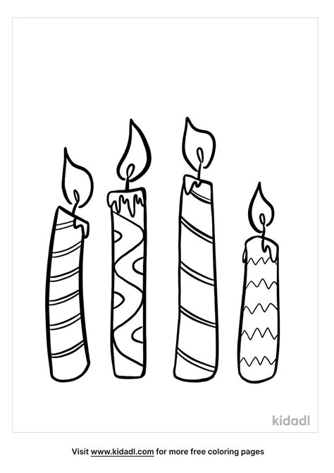 Birthday coloring page with candles