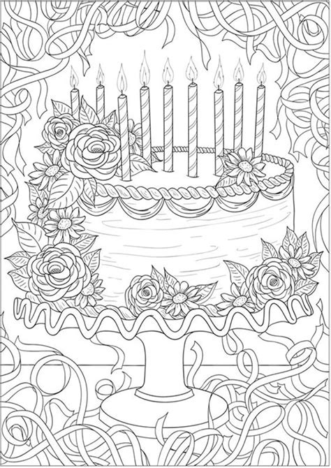 Birthday coloring pages for adults