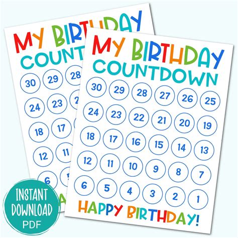 Birthday Countdown Template