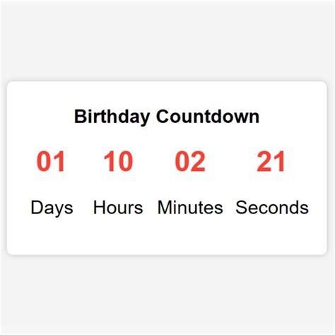 Birthday Countdown Conclusion