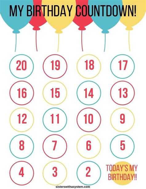 Birthday Countdown Templates