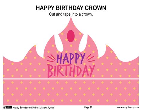 Birthday Crown Printable Designs