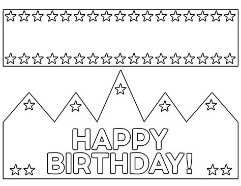 Birthday Crown Printable Templates PDF