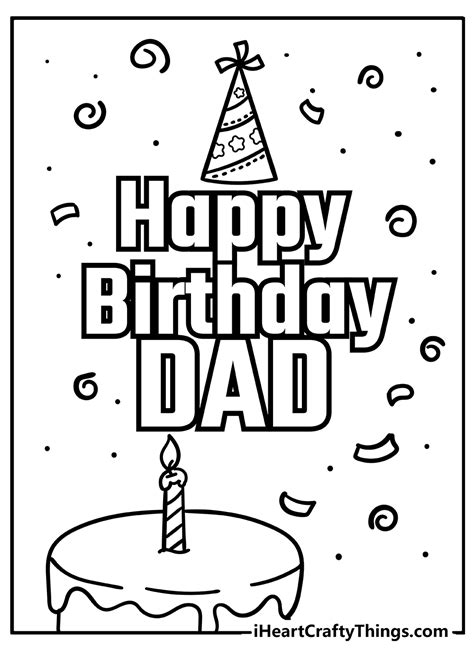 Birthday Daddy Coloring Pages