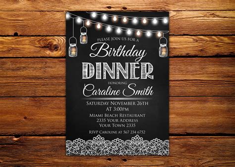 birthday dinner invitation