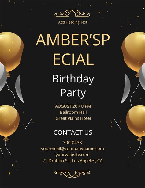 Birthday Flyer Template Word