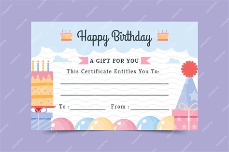 Birthday Gift Certificate Template