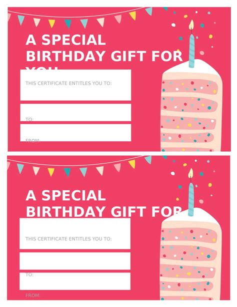 Birthday gift certificate template 9