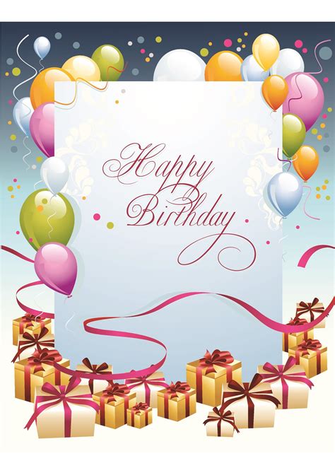 A birthday greeting template with a variety of designs and effects