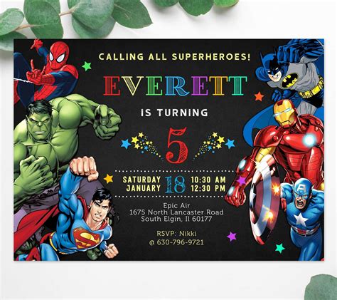 Birthday Invitation Templates for Superhero-Themed Parties