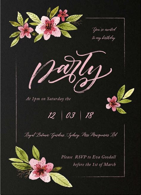 Birthday invitation templates for teens