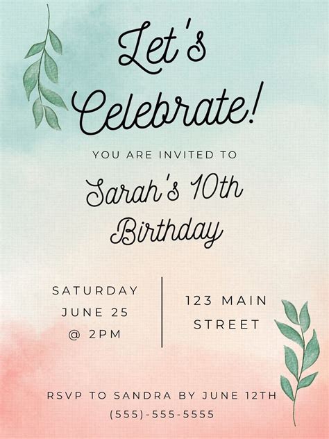 Birthday Invitation Templates Gallery