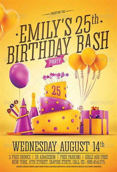 Birthday Party Flyer Template Ideas