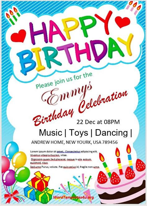 Birthday Party Flyer Template in Word