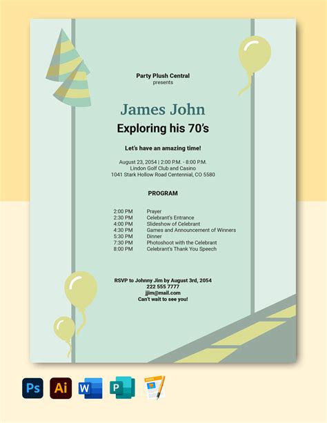 Birthday Party Program Template 2