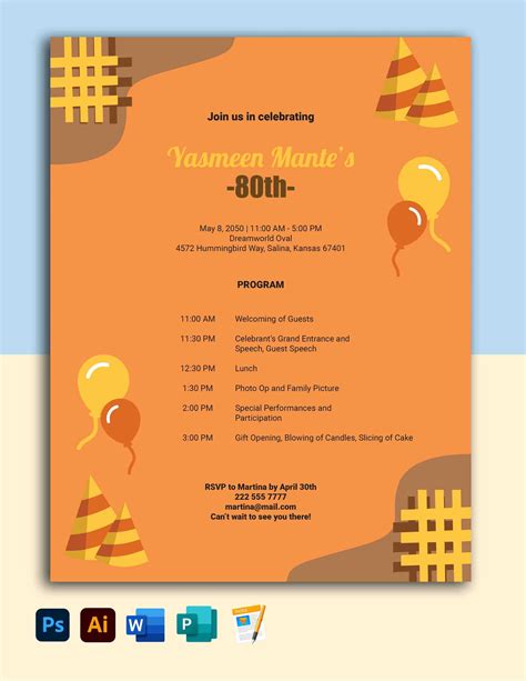 Birthday Party Program Template 3