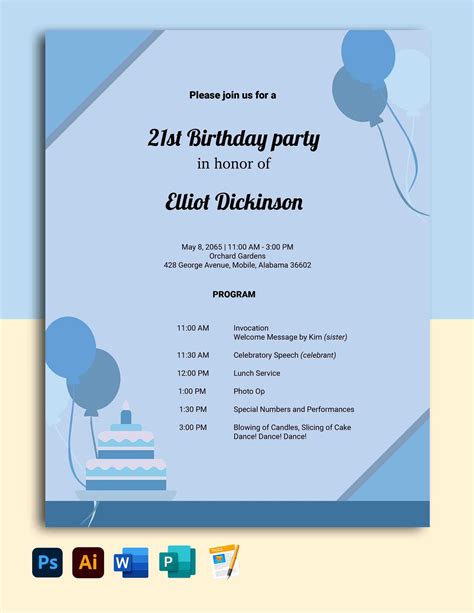 Birthday Party Program Template 8