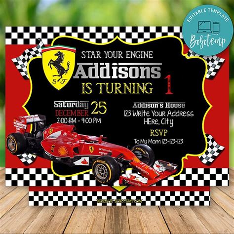 Birthday Party Racing Invitation Templates