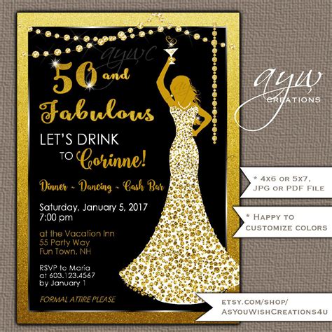 Birthday Queen 50th Birthday Invitation