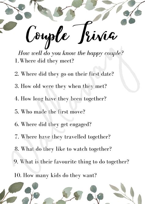 Birthday Trivia Games for Couples