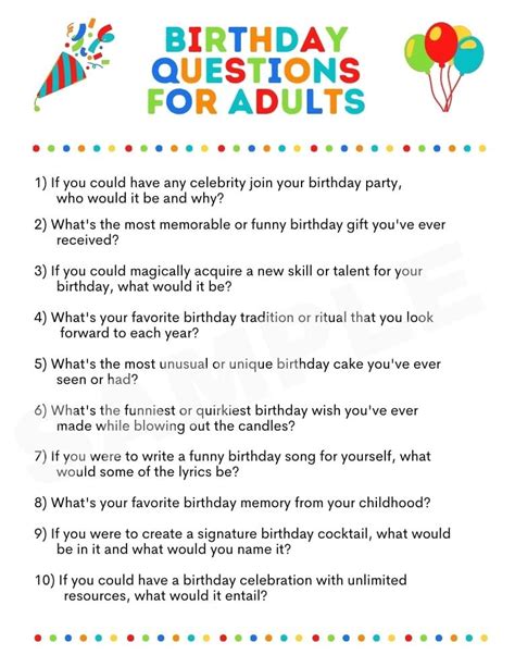 Birthday Trivia Questions for Adults