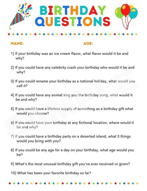 Birthday Trivia Questions Gallery