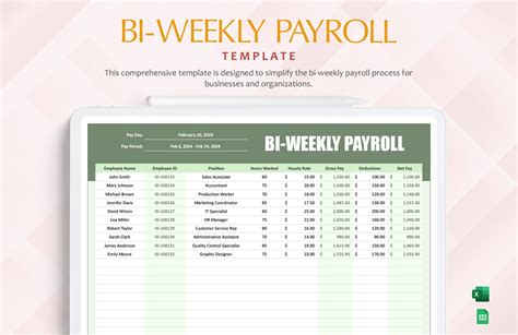 Biweekly payroll template free