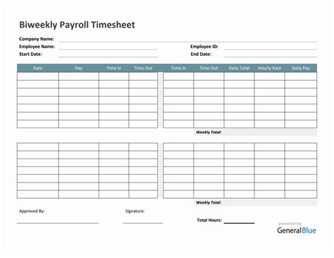 Biweekly payroll template Word