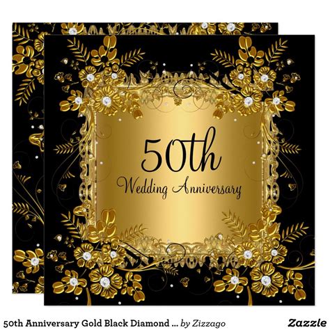 Black and Gold Anniversary Invitation Templates