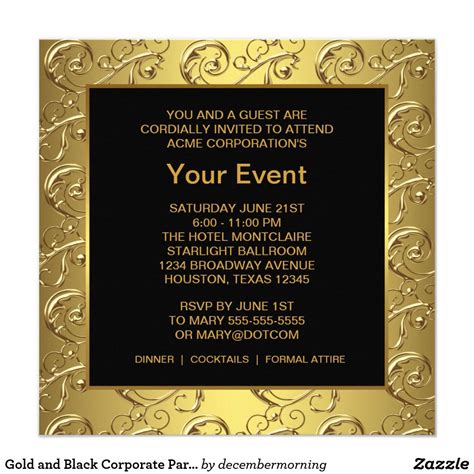 Black and Gold Corporate Event Invitation Template