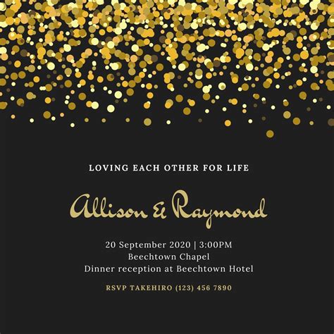 Black and Gold Invitation Template Design